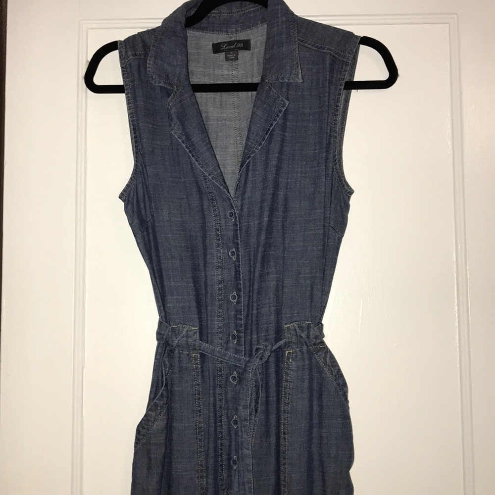 Jean jumper with wide legs